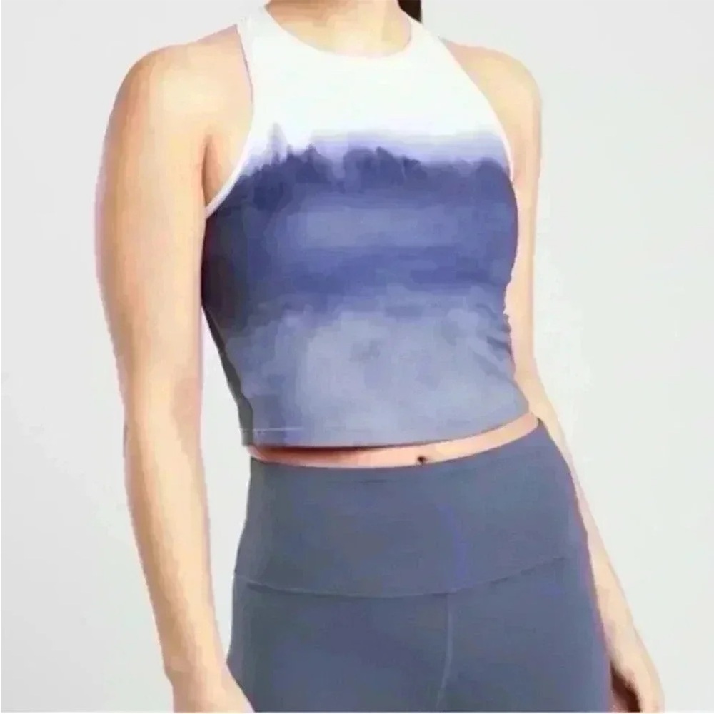 Athleta Blue and White top and Leggings Performance Stretch - Picture 14 of 14
